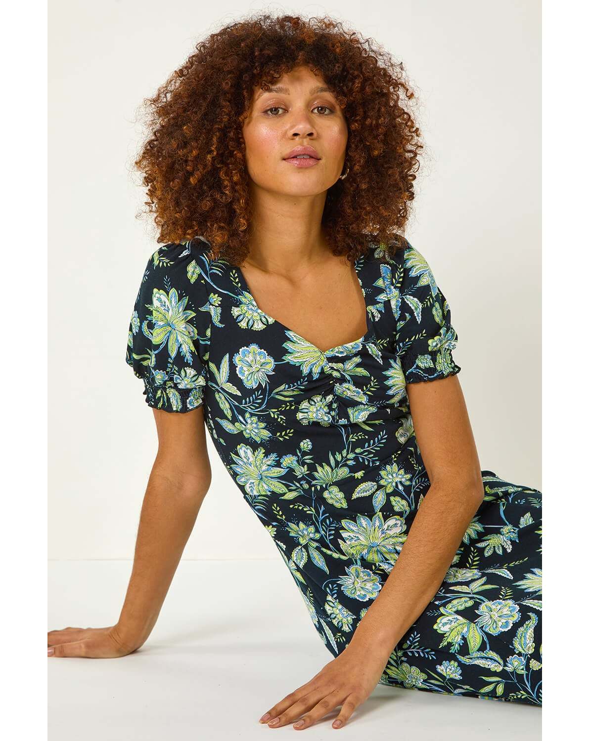 New In - Roman Floral Sweetheart Dress
