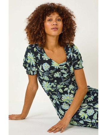 Roman Floral Sweetheart Dress