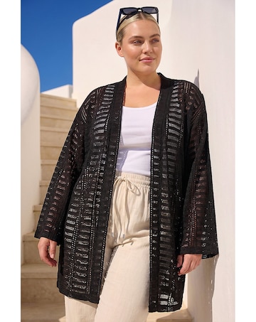 Roman Curve Open Knit Cardigan
