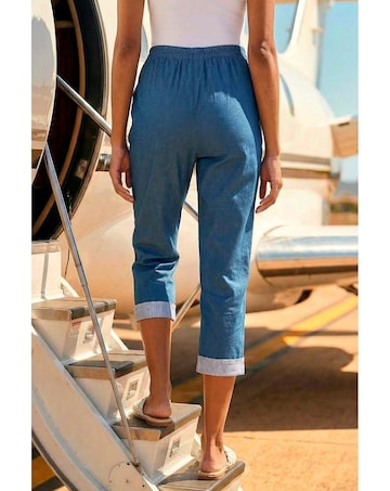 Roman Contrast Cropped Stretch Trouser