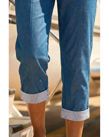 Roman Contrast Cropped Stretch Trouser