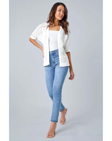 Roman Stitch Detail Knit Cardigan