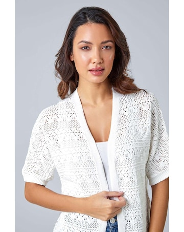 Roman Stitch Detail Knit Cardigan