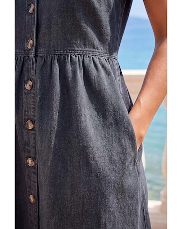 Roman Denim Button Down Midi Dress