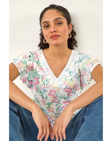 Roman Floral Lace Textured Top