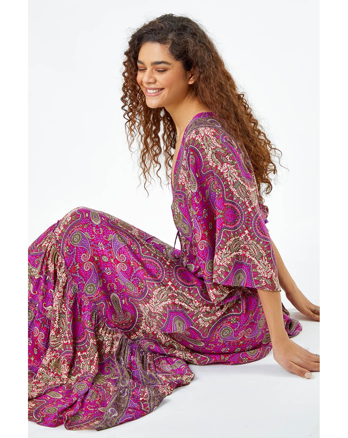 New In - Roman Paisley Print Boho Maxi Dress