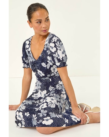 Roman Petite Floral Sweetheart Dress