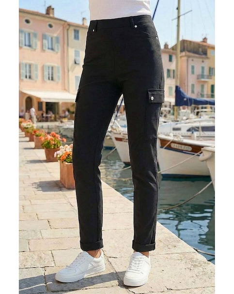 Roman Turn Up Stretch Cargo Trousers