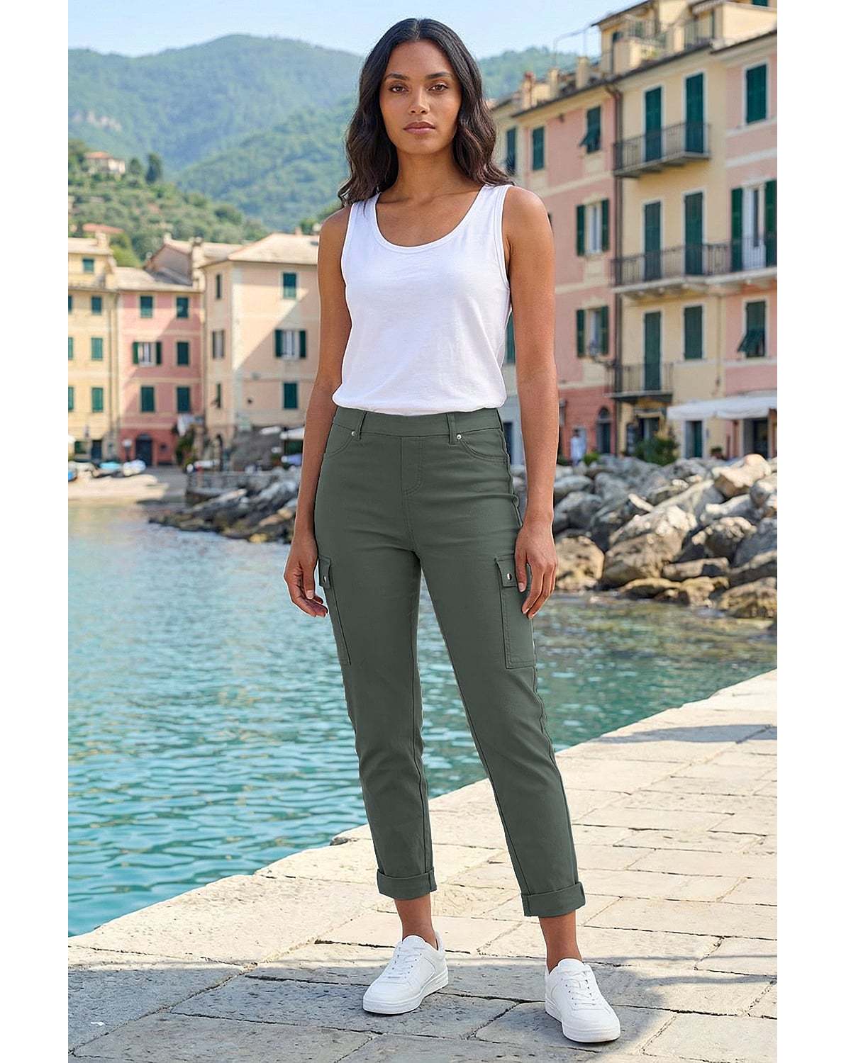 New In - Roman Turn Up Stretch Cargo Trousers
