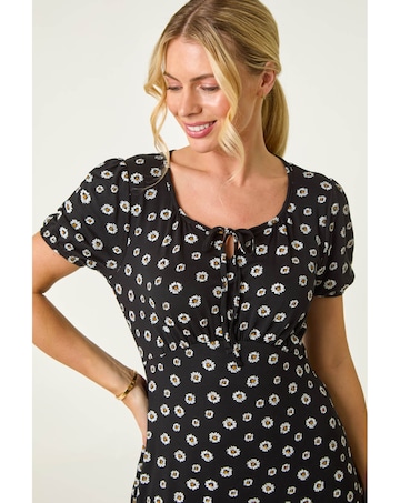 Roman Petite Ditsy Floral Tie Dress