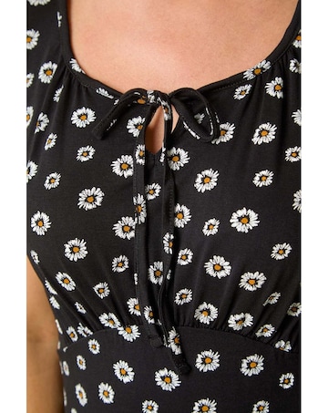 Roman Petite Ditsy Floral Tie Dress