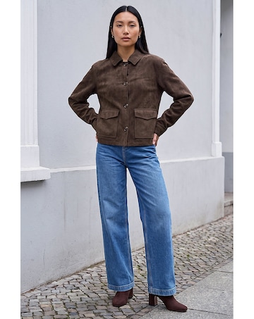 Roman Faux Suede Pocket Jacket