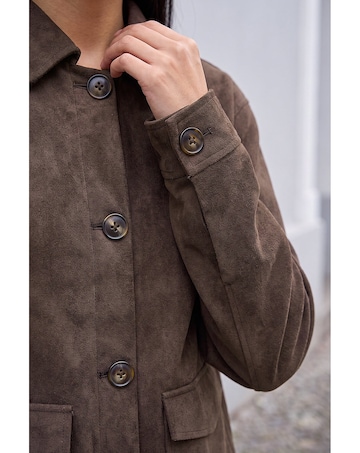 Roman Faux Suede Pocket Jacket