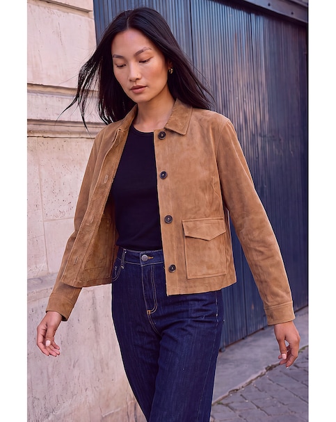 Roman Faux Suede Pocket Jacket