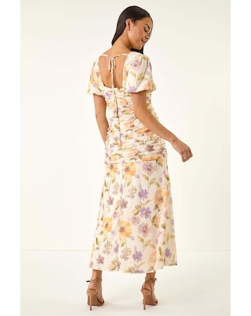 Roman Petite Floral Stretch Midi Dress