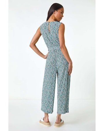 Roman Petite Ditsy Crinkle Crop Jumpsuit