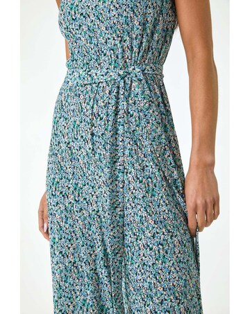 Roman Petite Ditsy Crinkle Crop Jumpsuit