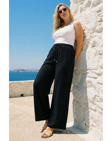 Roman Curve Linen Blend Trousers