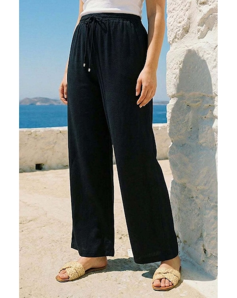 Roman Curve Linen Blend Trousers