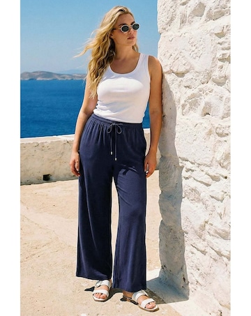 Roman Curve Linen Blend Trousers