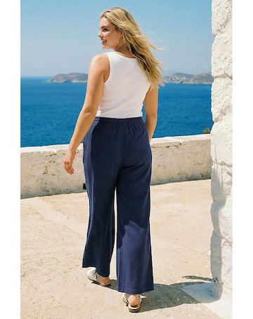 Roman Curve Linen Blend Trousers