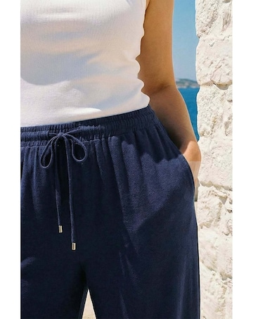 Roman Curve Linen Blend Trousers