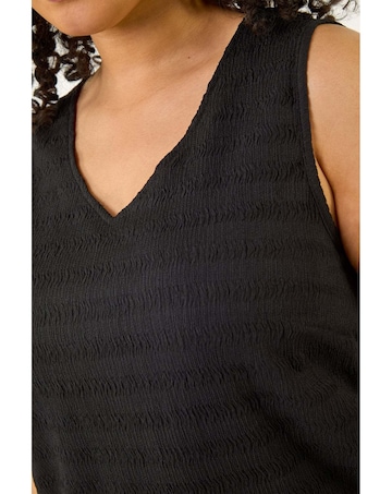 Roman Curve Stripe Textured Vest Top