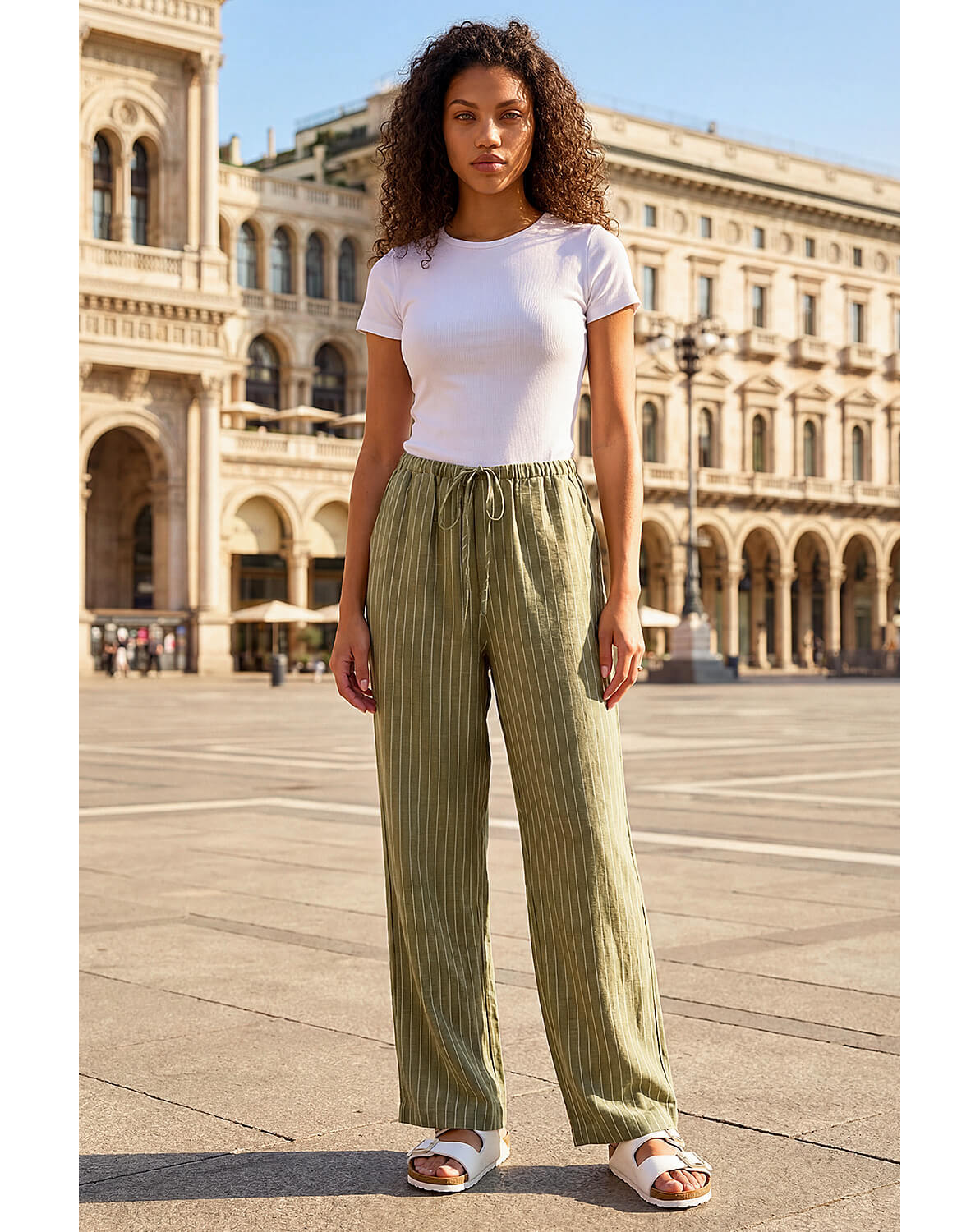 New In - Roman Petite Stripe Stretch Trouser