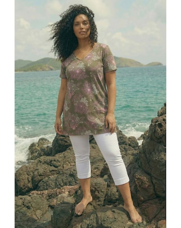 Roman Curve Floral Bar Back Stretch Top