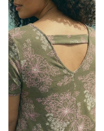 Roman Curve Floral Bar Back Stretch Top