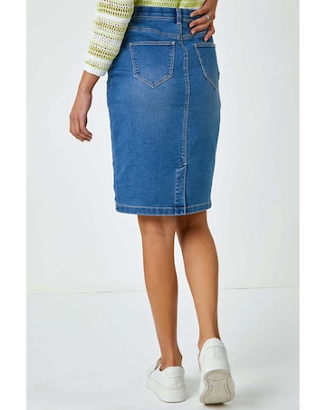 Roman Cotton Denim Stretch Skirt