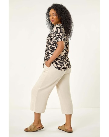 Roman Petite Abstract Stretch Blouse