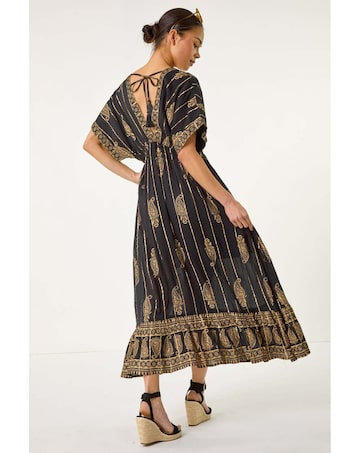 Roman Petite Foil Print Boho Maxi Dress