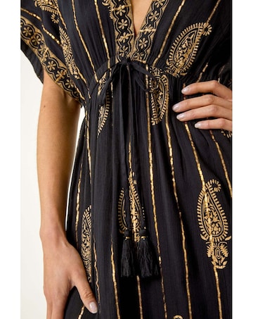 Roman Petite Foil Print Boho Maxi Dress