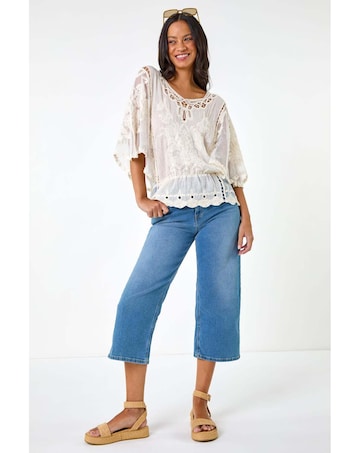 Roman Dusk Butterfly Lace Blouse