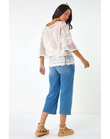 Roman Dusk Butterfly Lace Blouse