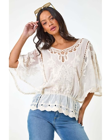 Roman Dusk Butterfly Lace Blouse