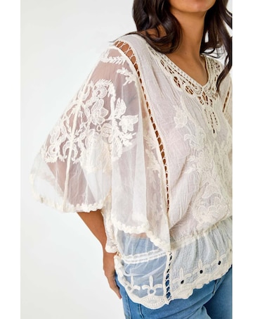 Roman Dusk Butterfly Lace Blouse