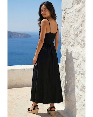 Roman Petite Crochet Trim Maxi Dress