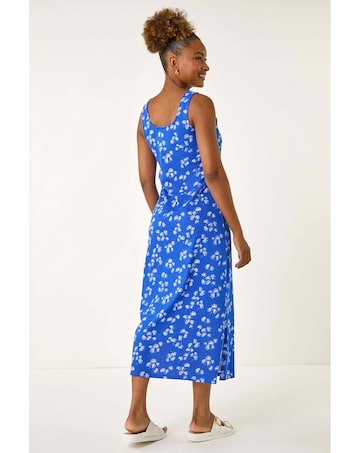 Roman Dandelion Print Midi Dress