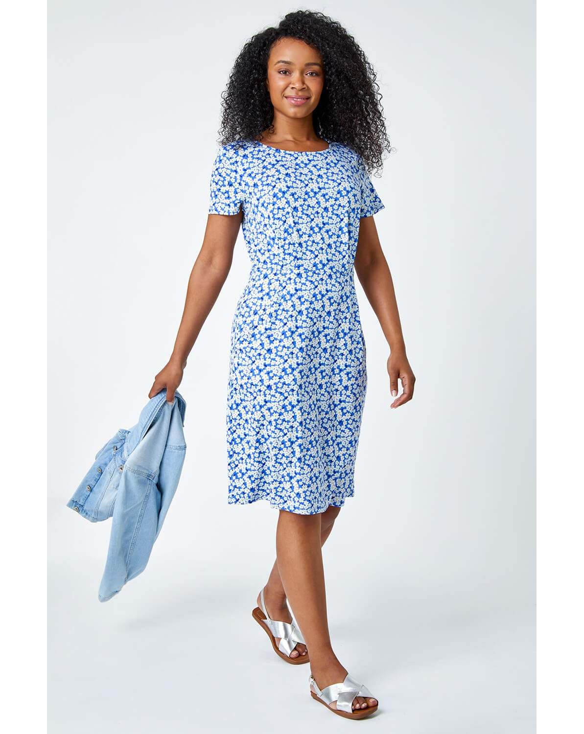 New In - Roman Ditsy Floral Pocket Stretch Dress