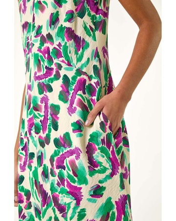 Roman Abstract Print Sleeveless  Dress