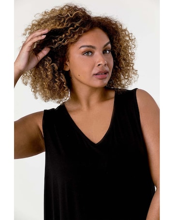 Roman Curve Plain V-Neck Vest Top