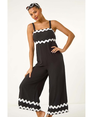 Roman Ric Rac Strap Detail Jumpsuit