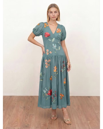 Maya Deluxe Embroidered Midaxi Dress