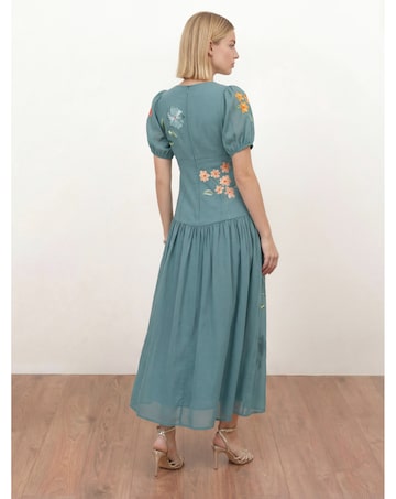 Maya Deluxe Embroidered Midaxi Dress