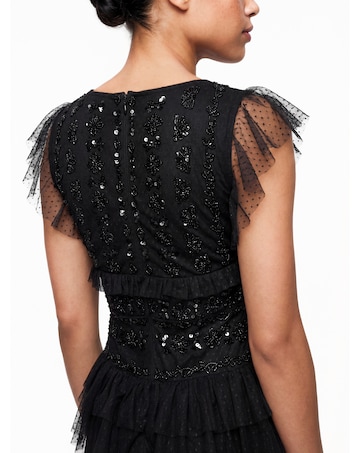 Maya Deluxe Embellished V Neck Maxi Dres