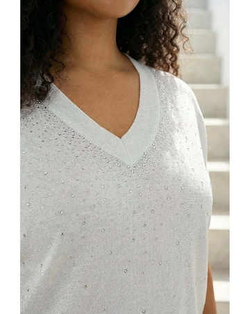 Roman Curve Sparkly Knit Top