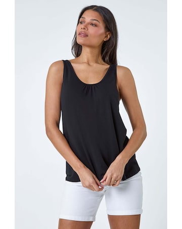 Roman Plain V-Neck Stretch Jersey Top