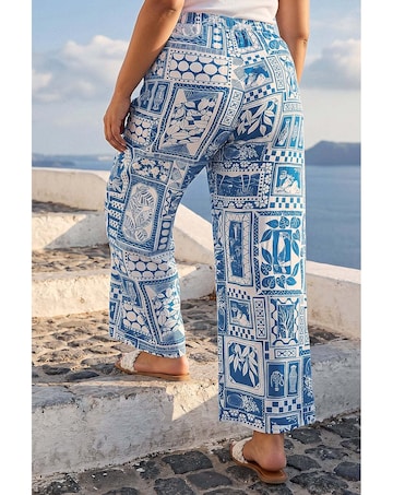 Roman Curve Postcard Wide Leg Trouser